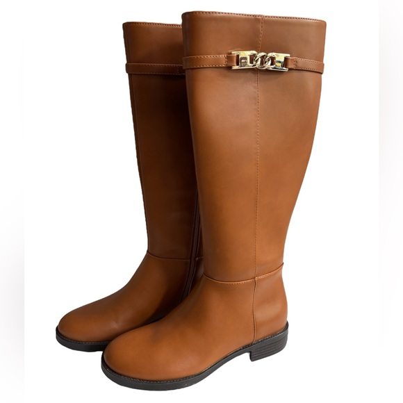 BANDOLINO Romi Womens Faux Leather Round Toe Knee-High Boots in Medium Natural 7 - Picture 3 of 15